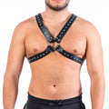 Black leather strap domineering casual ornament all-match fashion accessory with leather finish