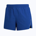 Man wearing grey quick-dry straight-leg polyester running shorts for marathon training.
