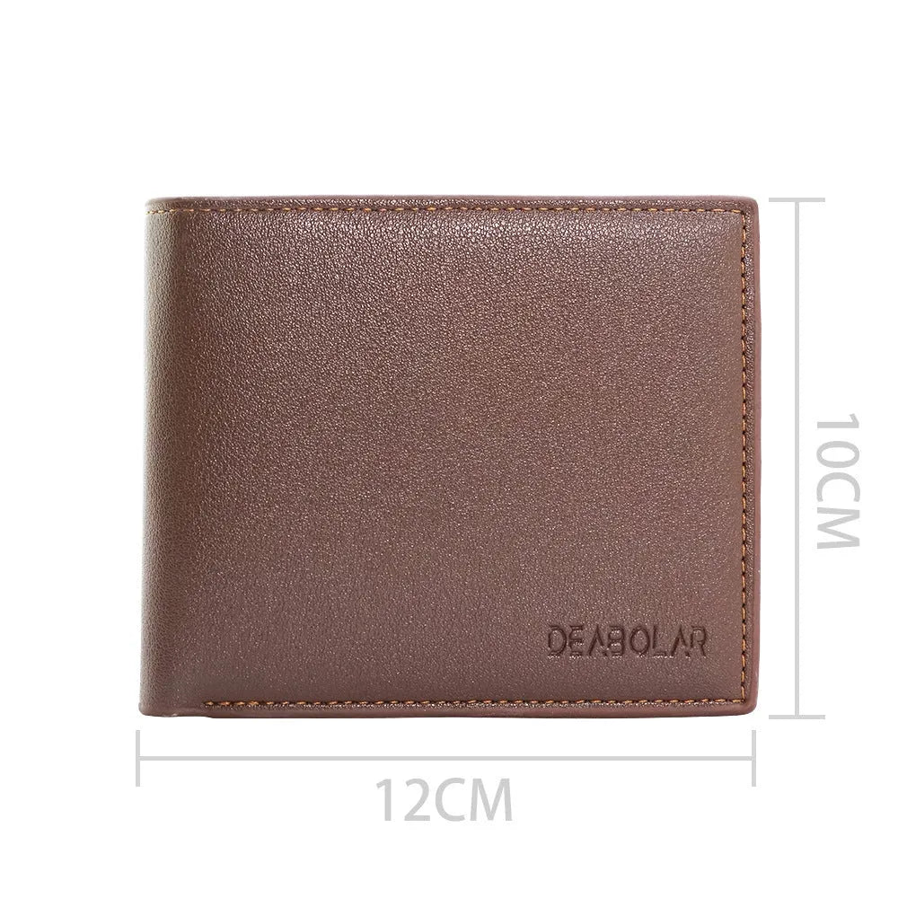 Men's leather wallet showing seven card slots and zipper closure mechanism