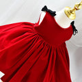 Wine red girls tulle tutu dress princess style linen blend with layered skirt
