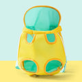 Cartoon style pet chest bag in soft canvas with ribbon trim showing Beka yellow bear stitching pattern