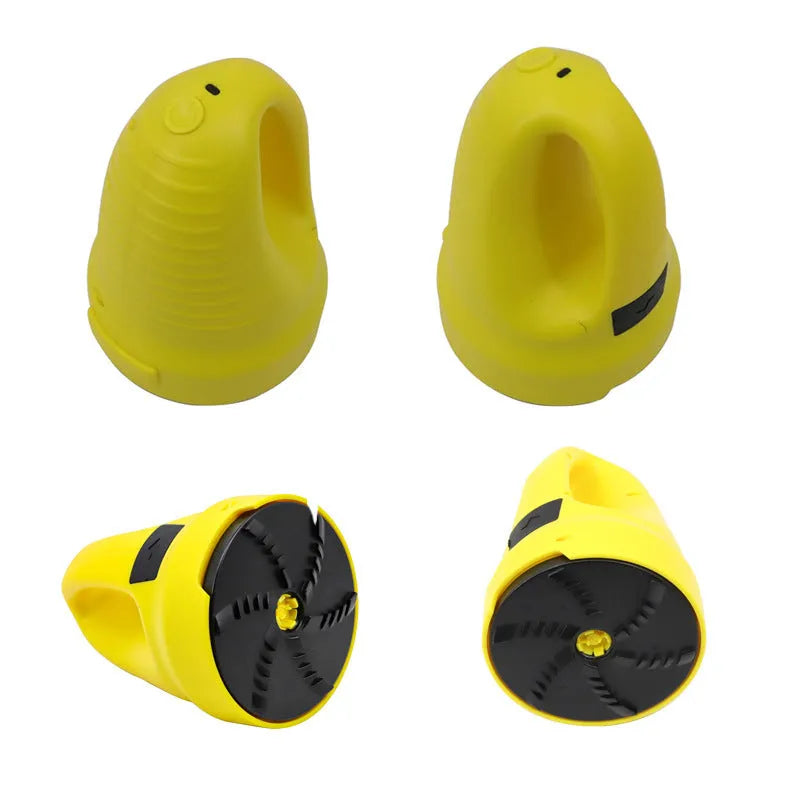 Yellow electric car snow scraper with ABS body and 3000mAh lithium battery for windscreen ice removal