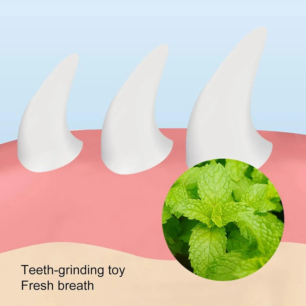 Blue self-adhesive carrot-shaped catnip toy for wall mounting and cat teeth cleaning.