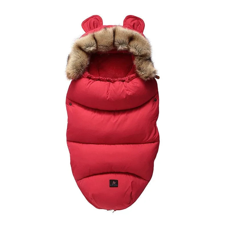 Cotton blend baby stroller sleeping bag in silkworm cocoon design for children aged 1-3 years.