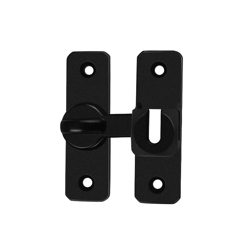 Aluminium alloy punch-free door latch showing black, silver, grey and gold colour options