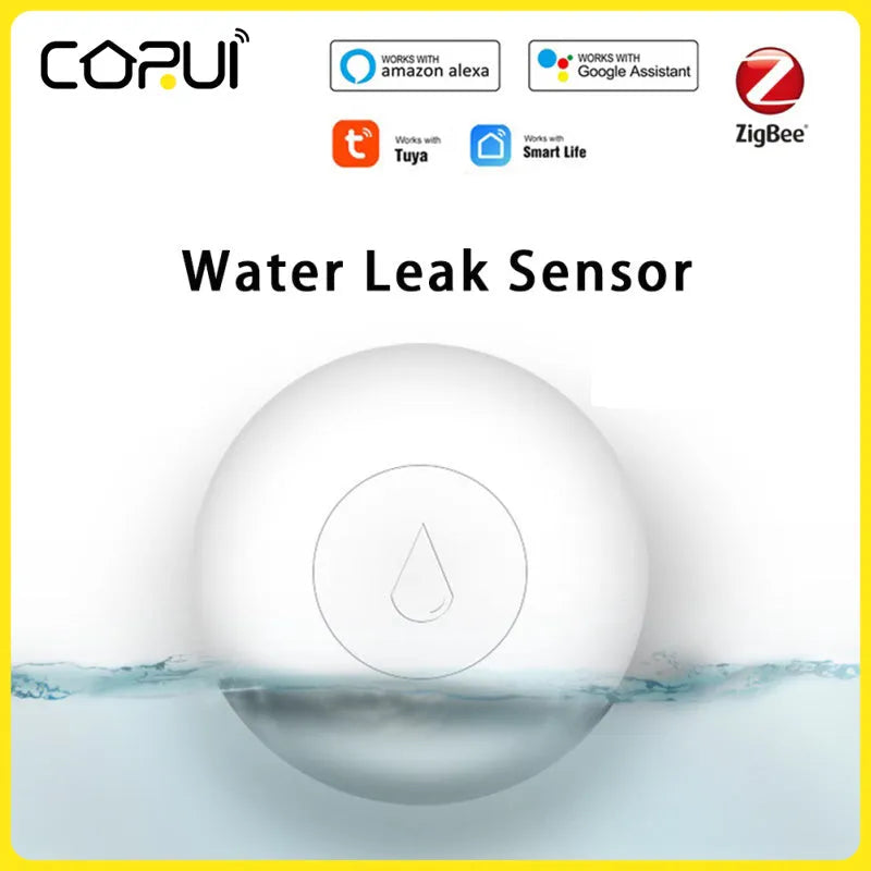 Zigbee wireless water sensor measuring 50mm by 17mm with PC material housing and FCCID CE certification