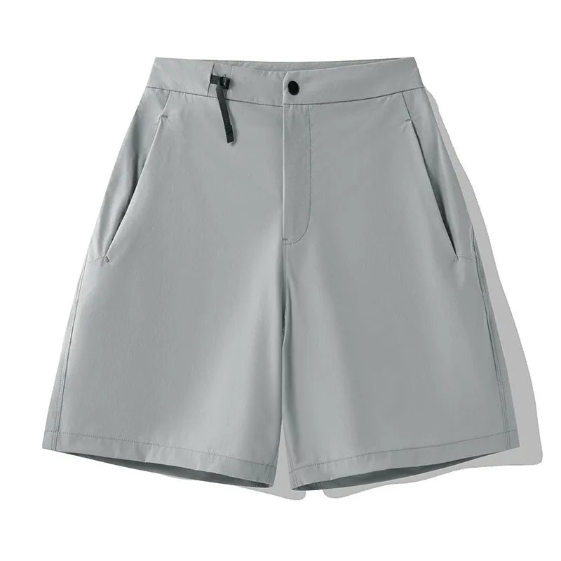 Men's quick-drying nylon sports shorts in Army Green colour with 3D elastic cut.