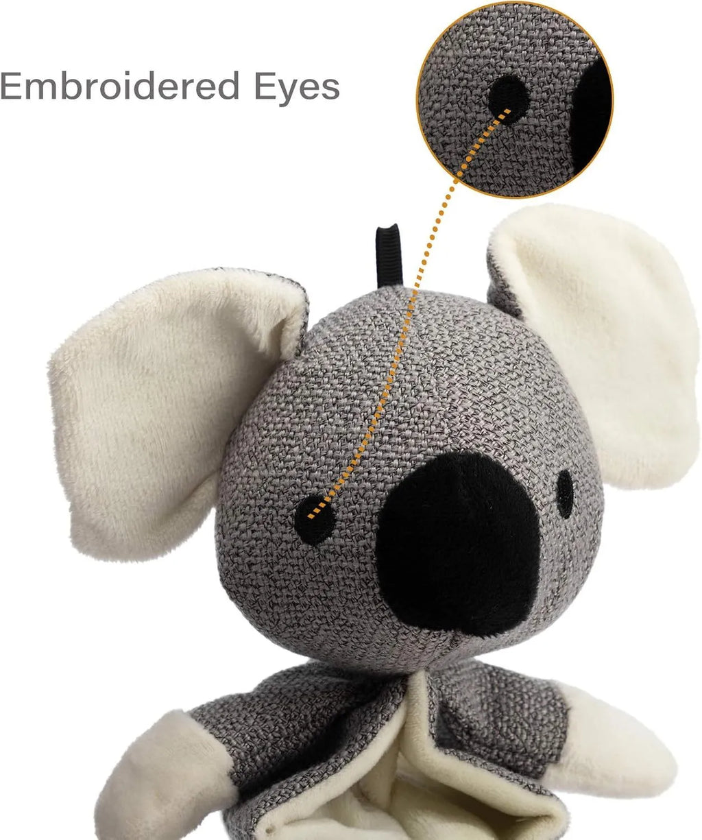 Hollypet grey koala squeaky dog toy with crinkle paper, measuring 30cm, for small medium and large dogs