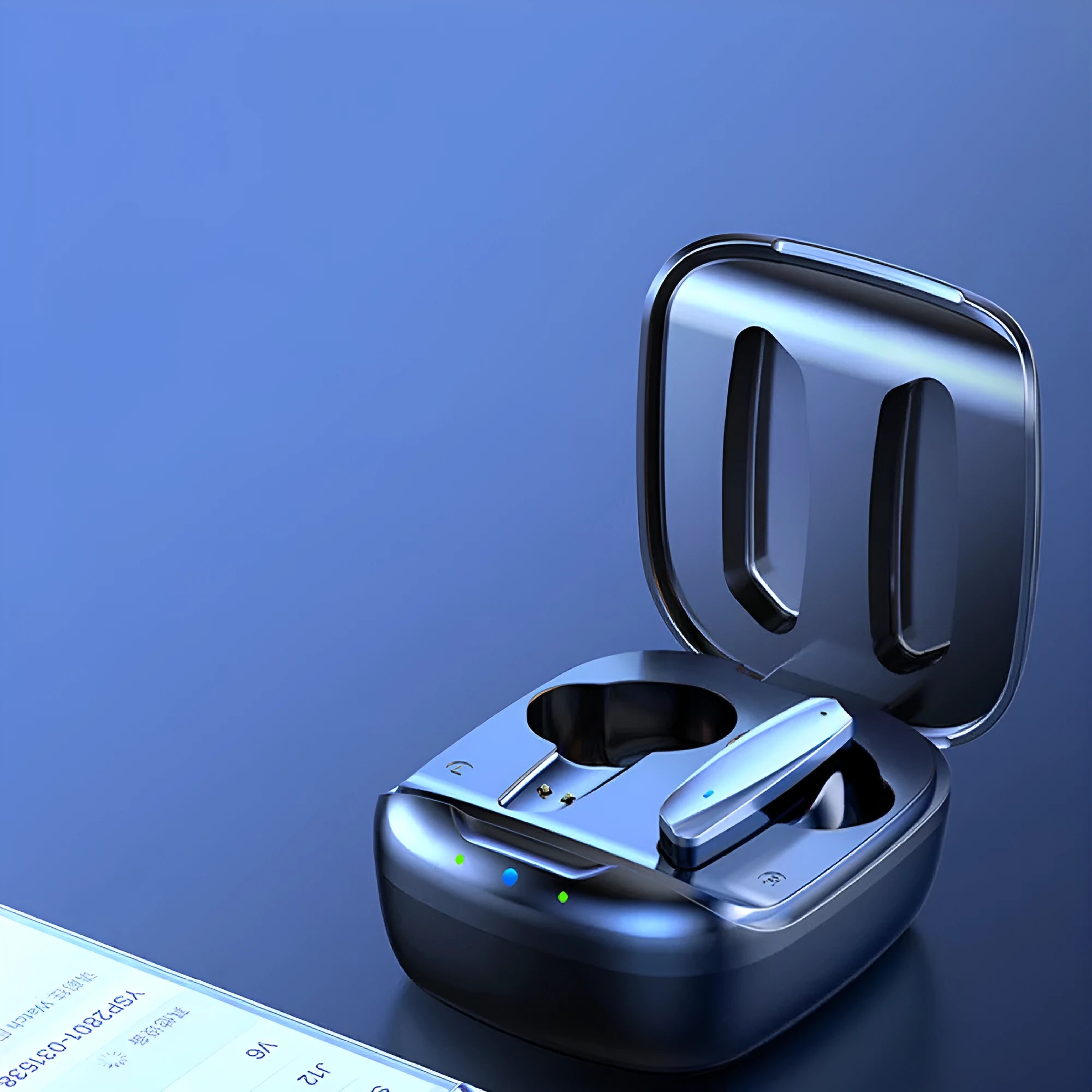 Black and white TWS Bluetooth 5.1 wireless in-ear headphones with USB charging case