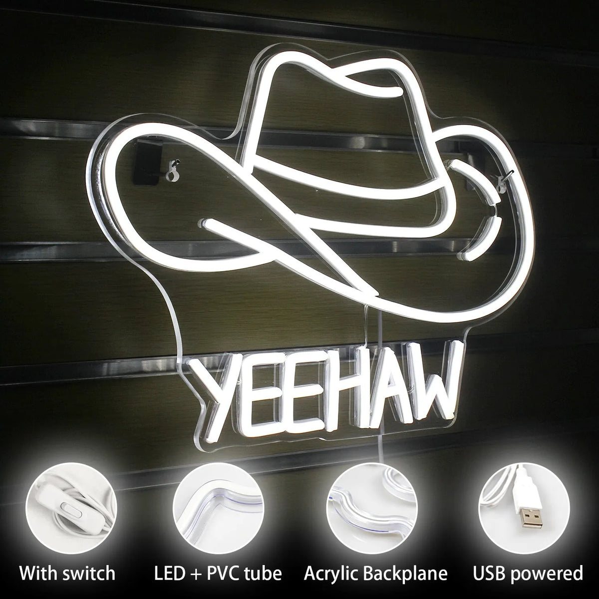 Cold white LED neon atmosphere light 40x27cm IP67 dimmable decorative sign for indoor and outdoor use