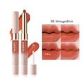 Double-headed matte lipstick showing ten colour options from 01 to 10 shades
