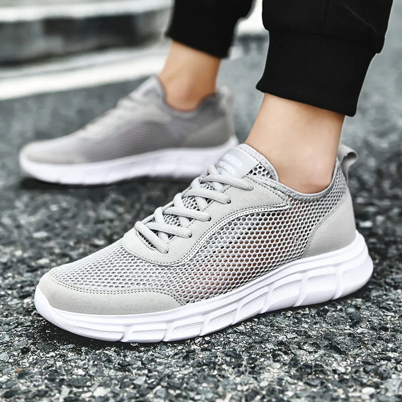 Net Shoes men's breathable hollow mesh sports shoes in black for summer