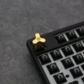 Single metal gyro keycap with cross shaft fit for DIY mechanical keyboard in gold colour