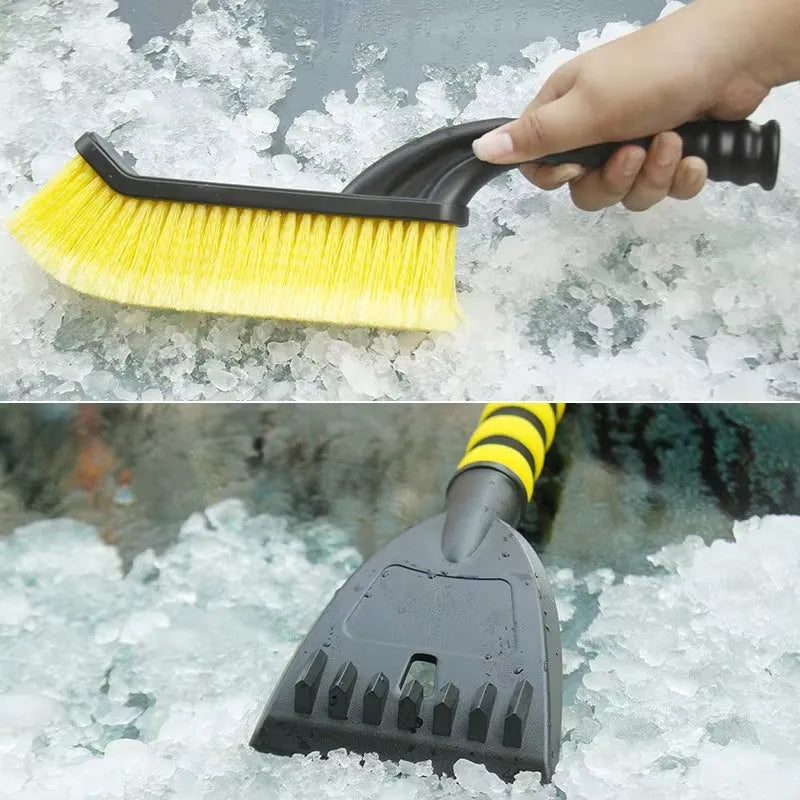 2-in-1 detachable car snow brush and ice scraper with foam grip handle and dense PP bristles