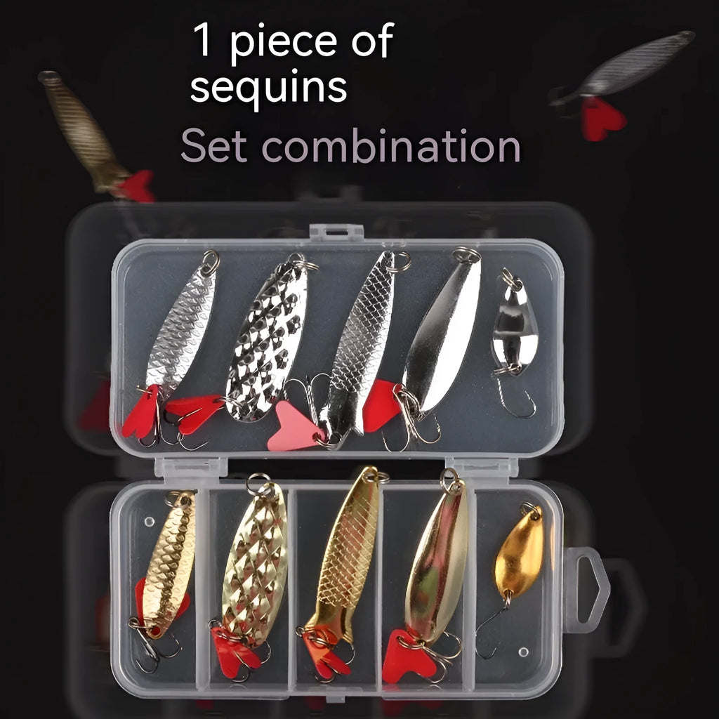 Pineapple sequin iron false fishing bait with metal sequins in gold and silver colours