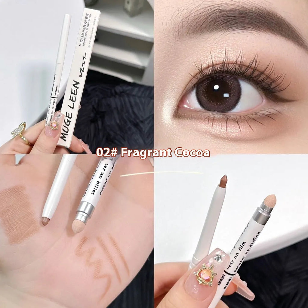 Waterproof and sweat-proof 2-in-1 eyeliner pen showing range of 15 colour shades including gold, purple, silver and brown