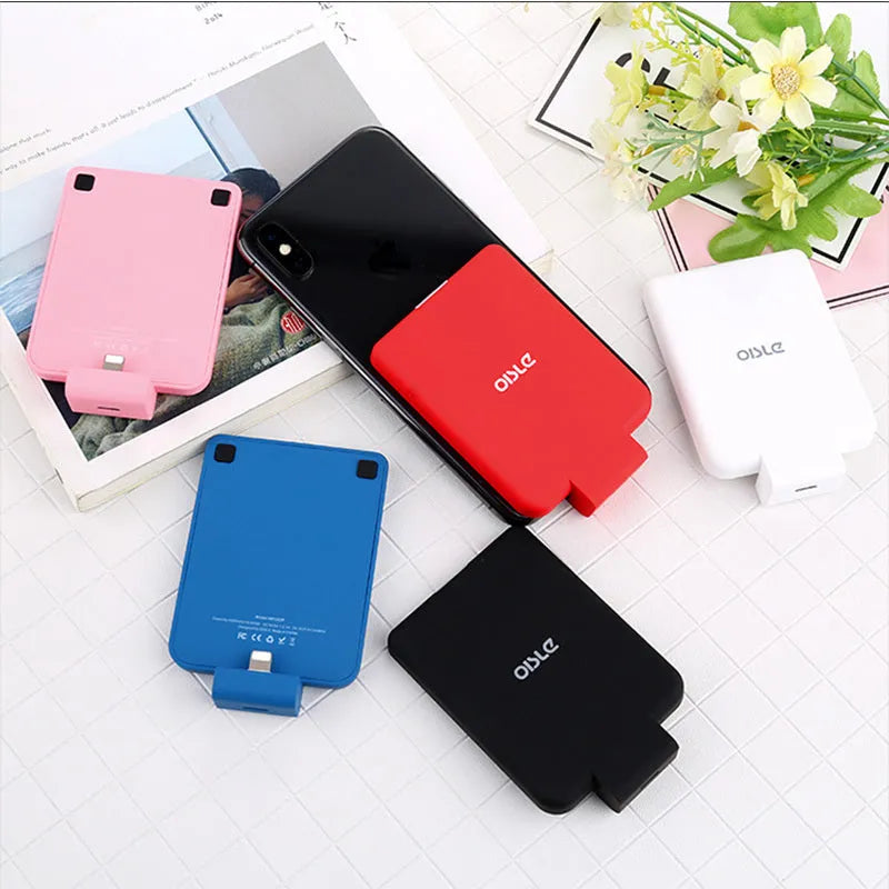 4500mAh back clip battery for phones in multiple colours showing slim 9mm profile
