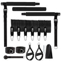 Yoga gymnastic bar with 180 pounds pink resistance band and pull rope set