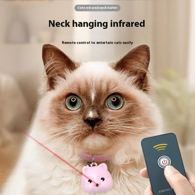Rechargeable remote control cat collar with infrared halter coil, adjustable plastic design in pink and blue options