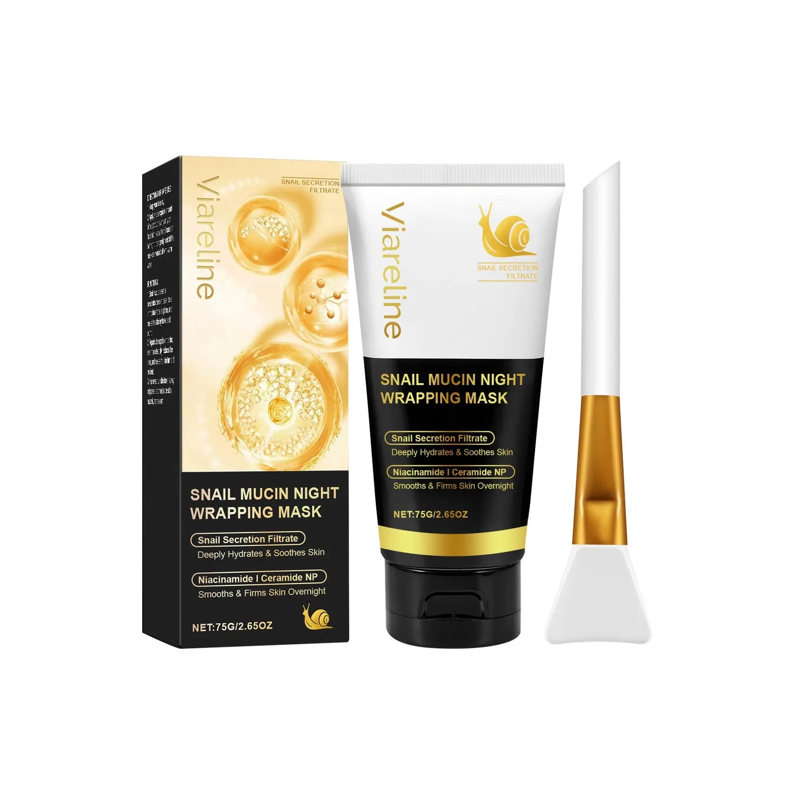 Turmeric sleep mask set showing 120g jar and application brush on white background.
