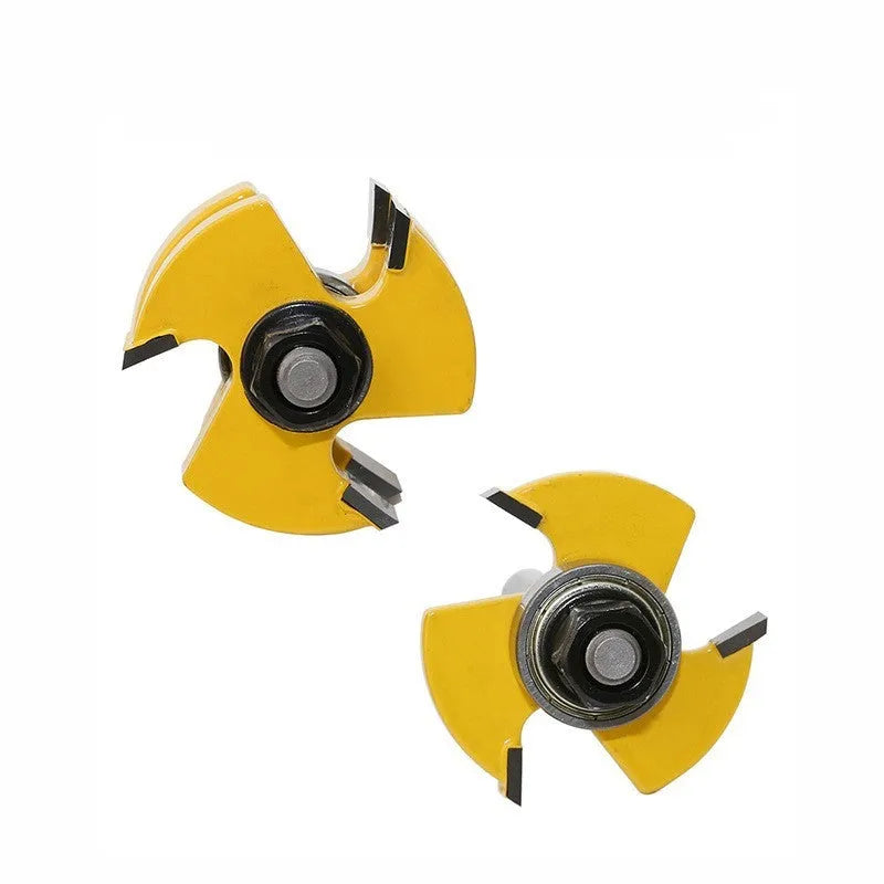 Carbide T-slot milling cutter for woodworking with 8mm shank diameter and straight handle