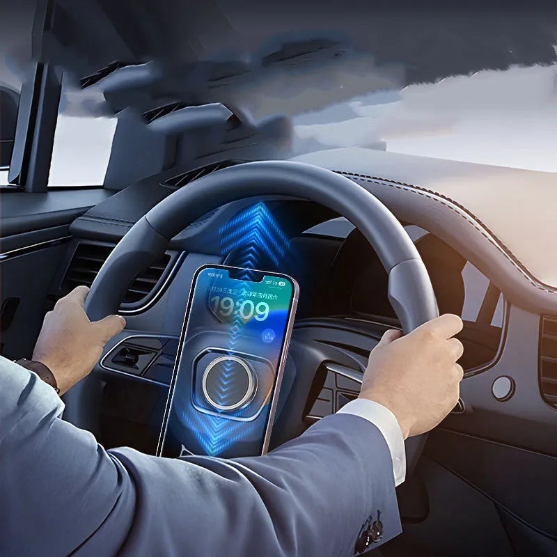 Obsidian black magnetic adsorption mobile phone holder with centripetal force design and alloy construction