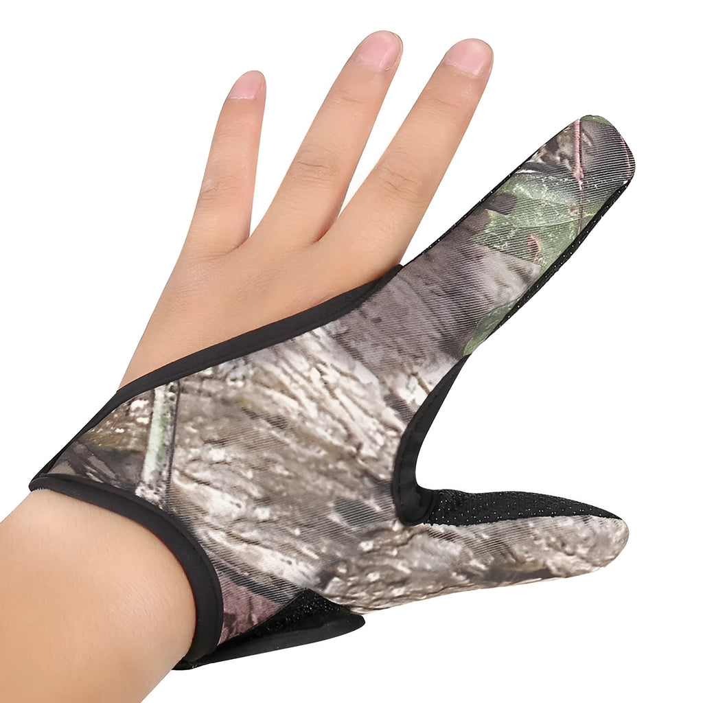 Two-finger fishing glove in diving cloth with microfiber palm, available in multiple colours