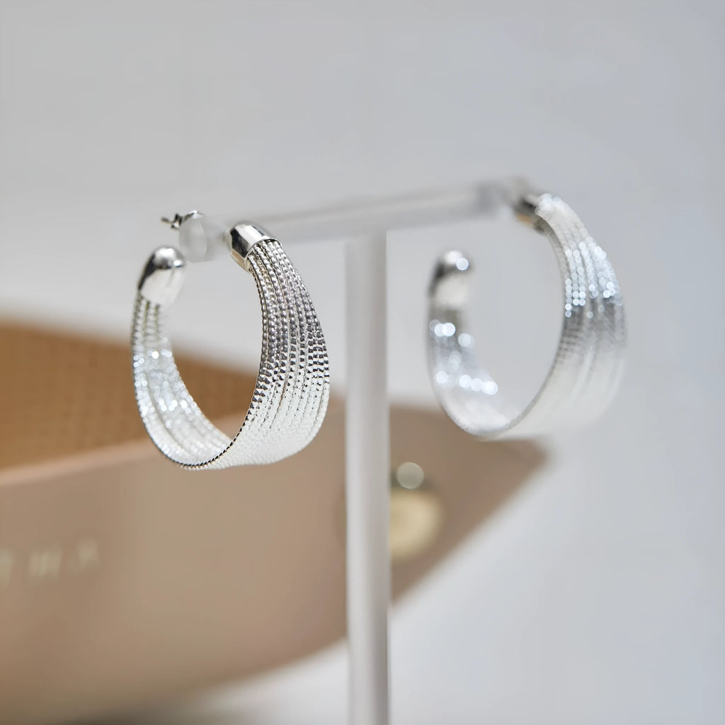 Geometric copper bracelet earrings with gold and silver electroplating options including stud and clip styles
