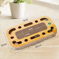 Corrugated paper cat scratching board with removable ball toy in multiple style options