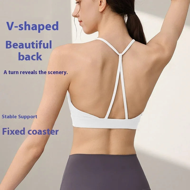 Women's nylon sports vest with fixed double shoulder straps in various colours for athletic activities