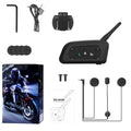 V6 Pro motorcycle helmet Bluetooth intercom unit with mounting clip and accessories