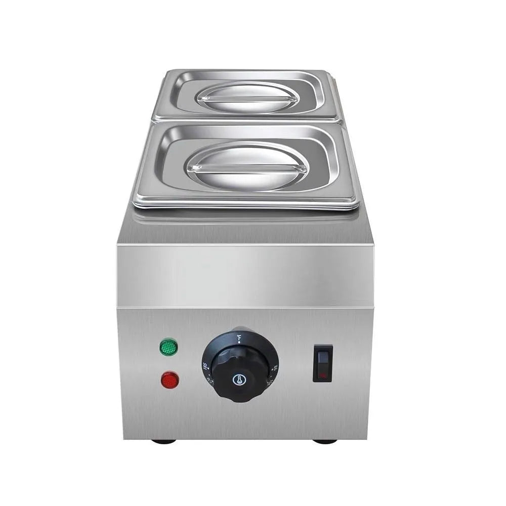 Commercial electric chocolate melting machine with double pot construction and temperature control display