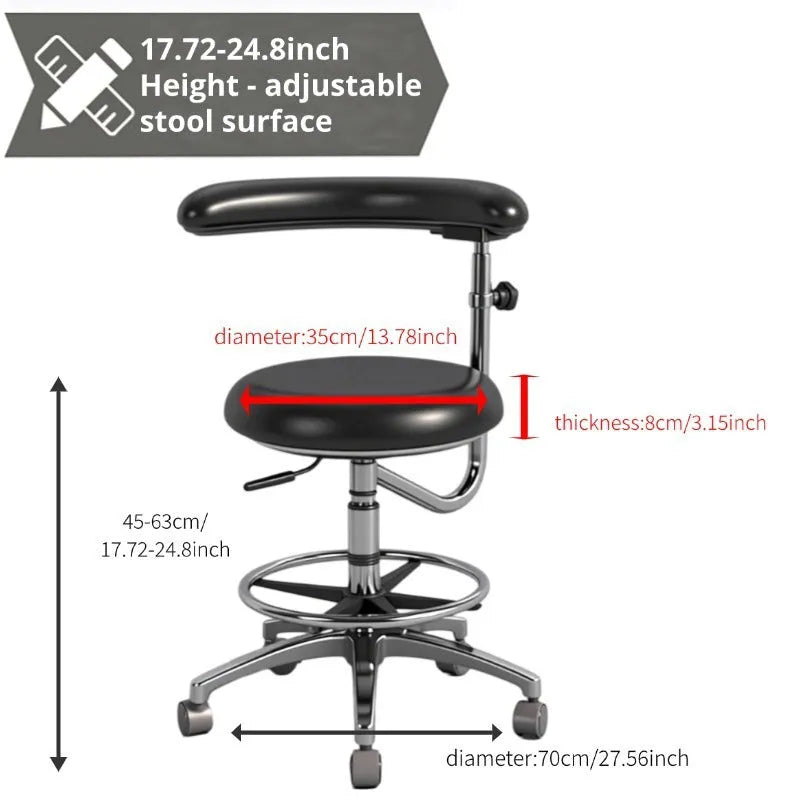 Black leather dental chair for dentist clinics with hospital-grade patient seating design