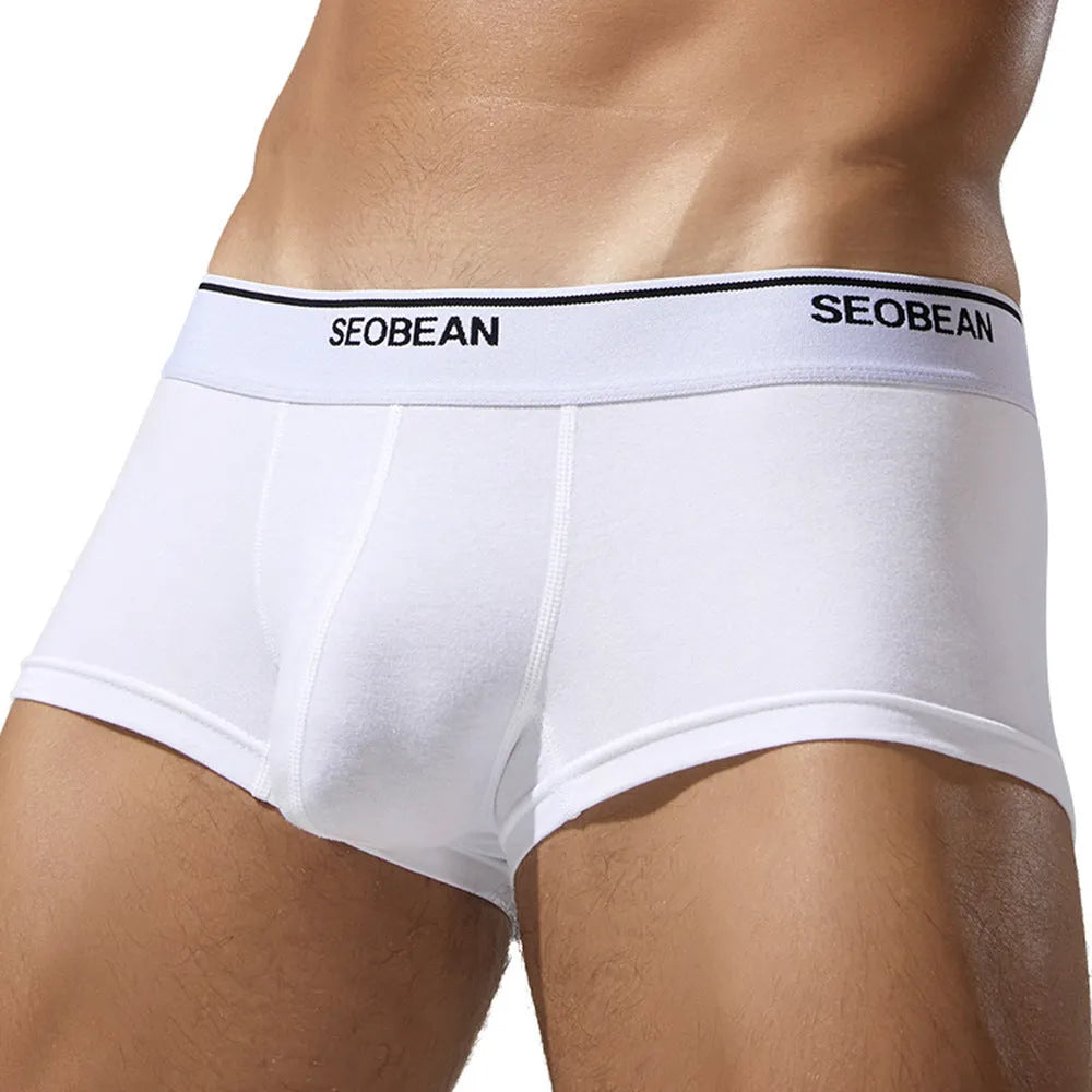 Men's cotton low waist boxers in solid colours with sizes M to XXL