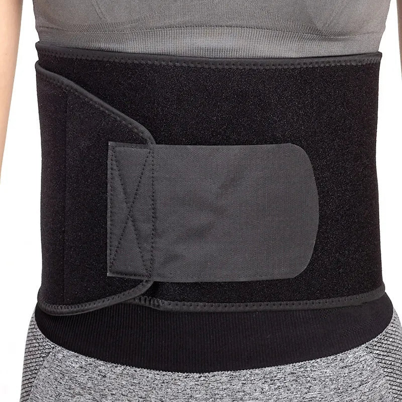 Black adjustable neoprene waist abdominal belt for adult fitness and yoga