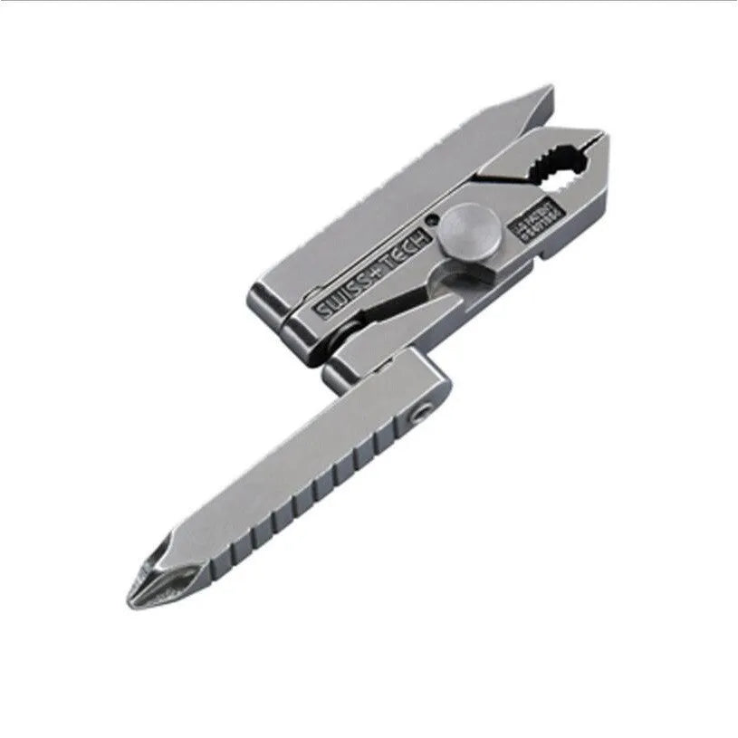Multifunctional mini pliers made from 420 stainless steel, silver, 47mm closed, 82mm expanded