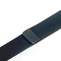 Stainless steel link bracelet watch strap for Apple Watch in silver finish.
