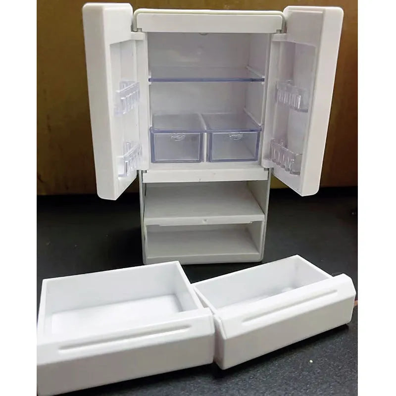 White plastic miniature candy toy model with light on, showing dimensions.