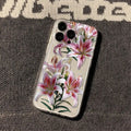 Transparent TPU phone case with embossed lily design, anti-fall back cover for iPhone models