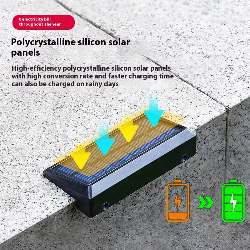 R200tws solar outdoor automatic induction lamp 1.2W warm light plastic build 2 pack