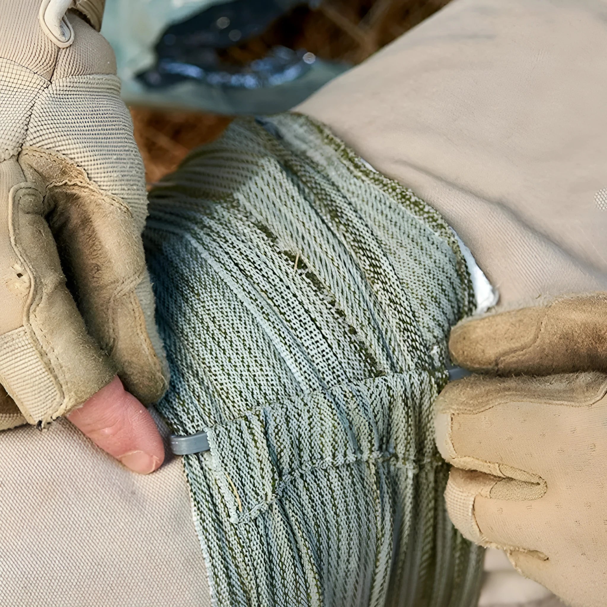 Portable outdoor hemostatic bandage with tactical gauze tape in 4 inch and 6 inch sizes