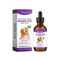 60ml bottle of dog calming sleep drops with a dropper, measuring 12cm tall.