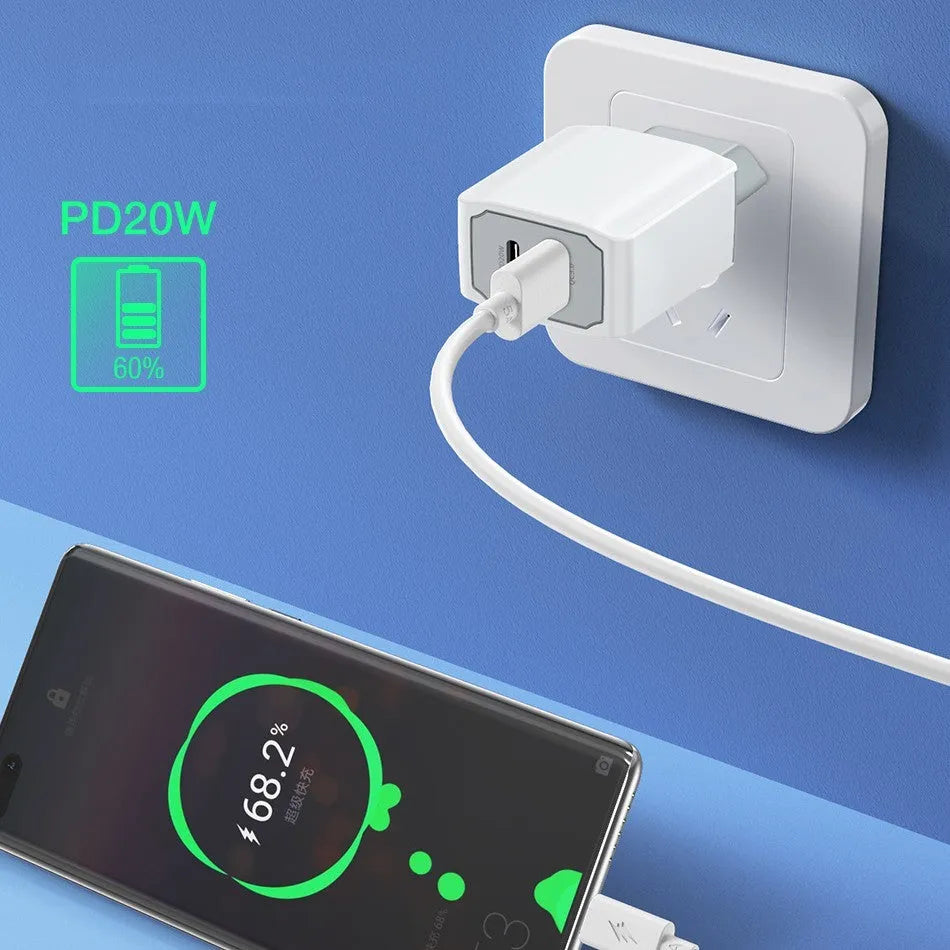 White European standard fast charge phone charger set with USB interface and fireproof ABS PC construction