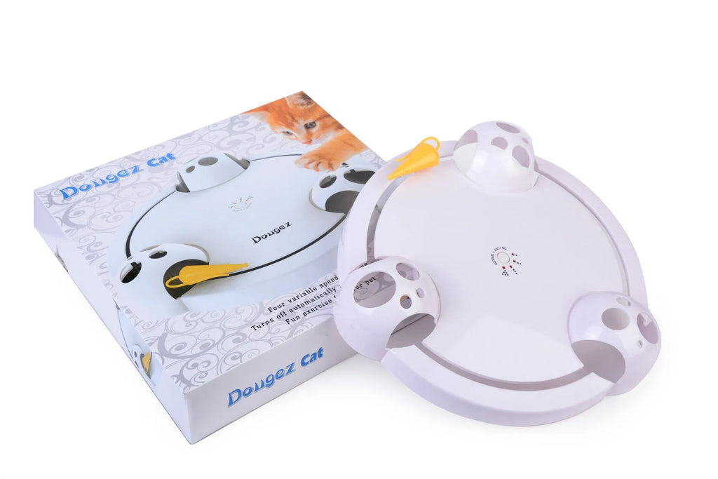 White electric cat toy automatic turntable catching mouse simulation 32 cm diameter ABS plastic