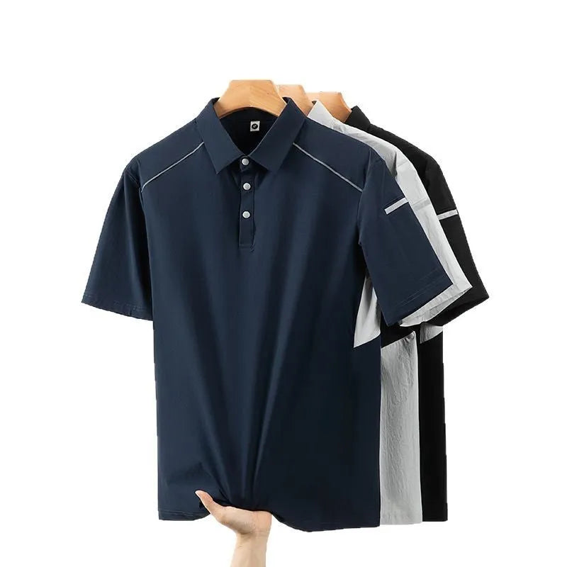 Short sleeve work shirt in solid colour with ice feeling quick-dry fabric, available in multiple sizes
