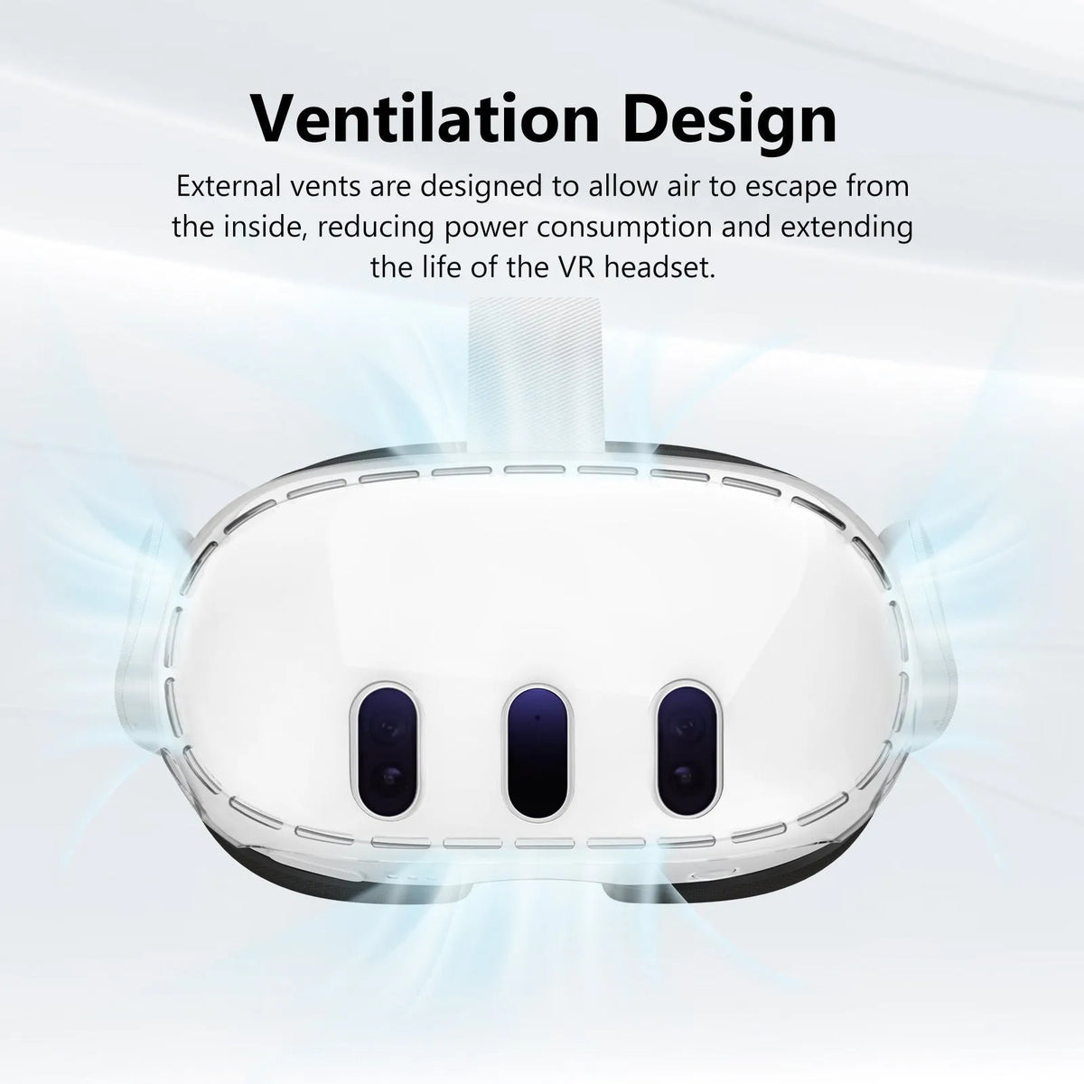 Transparent PC protective case for VR glasses with silicone material and head-mounted anti-scratch cover