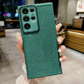 Glitter TPU Samsung phone case with photo frame and fall protection, shown in multiple colours
