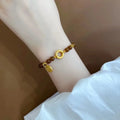 Women's caramel beeswax Lily bracelet with new Chinese style flower design and electroplated finish