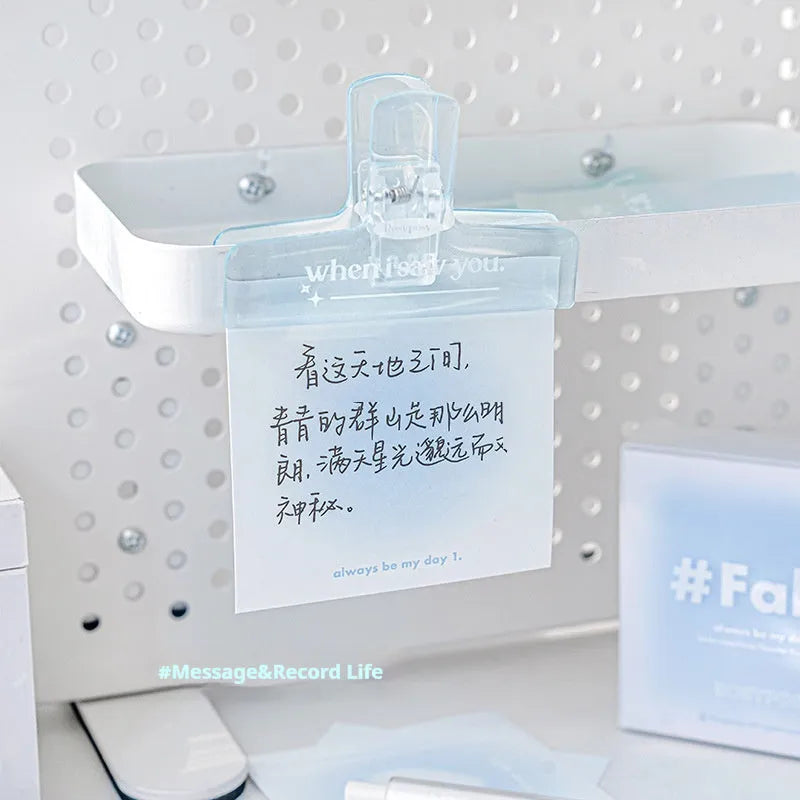 Square 70mm multifunctional notepad with gradient parchment pages, shown in Blush, Chin Blue, Chin Green, and Chin Purple cover colours.