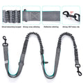 Black nylon dog walking set including waist bag and adjustable leash with collar for outdoor training